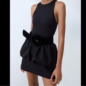 zara jacquard peplum mini skirt NWOT